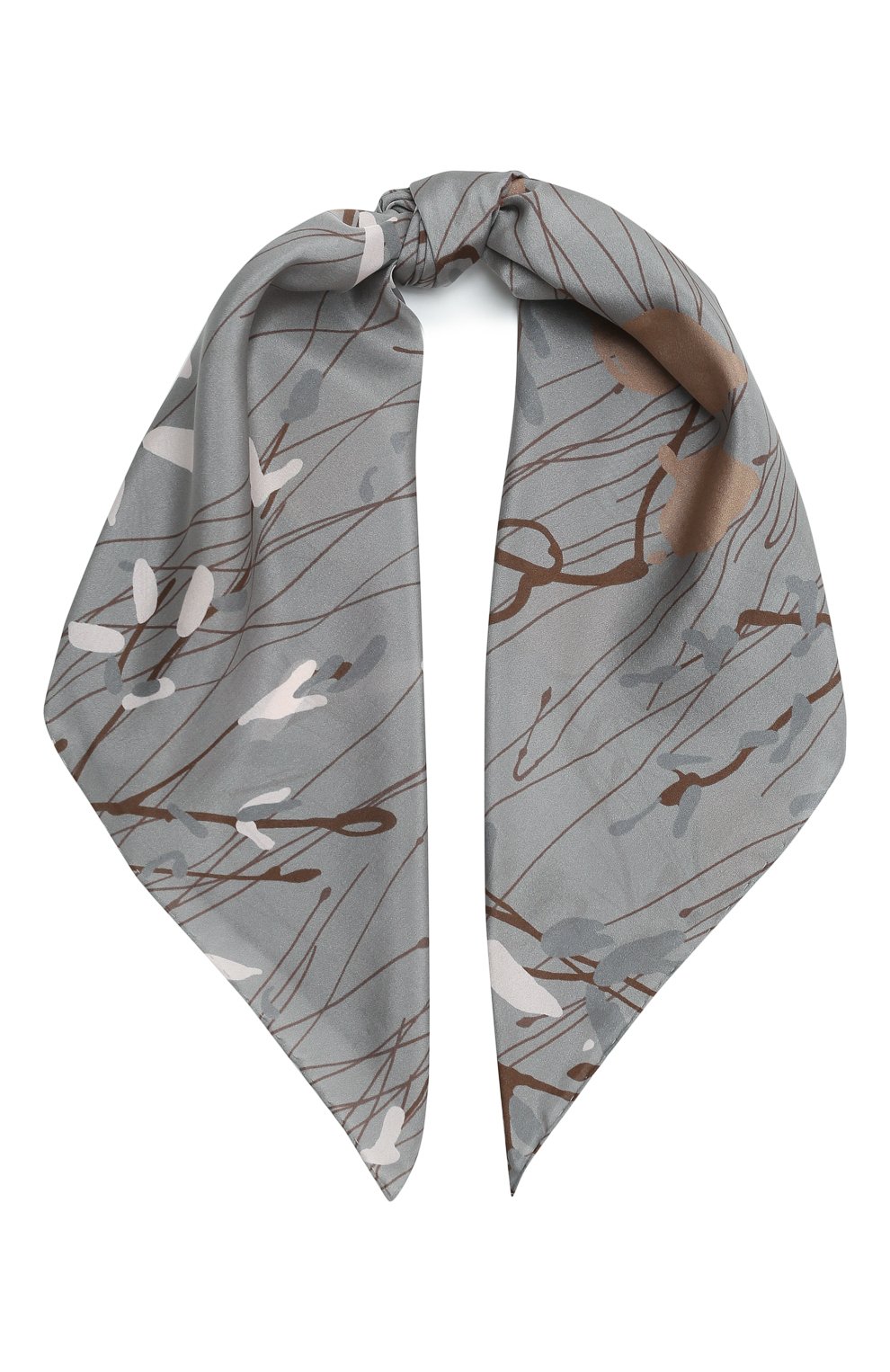 Шелковый платок BRUNELLO CUCINELLI серого цвета по цене 43700 руб., арт. MF0U0016P, фото 1 Шелковый платок BRUNELLO CUCINELLI, арт. MF0U0016P, фото 1