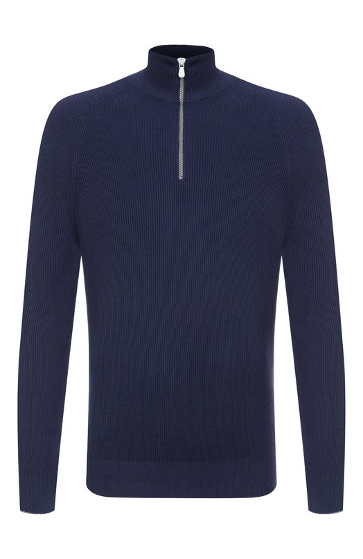 Хлопковый джемпер Brunello Cucinelli M29400104 Синий M29400104