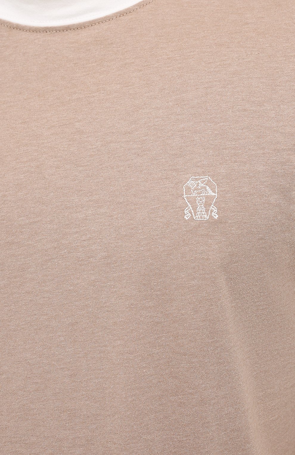 Хлопковая футболка BRUNELLO CUCINELLI бежевого цвета по цене 41950 руб., арт. M0T619640G, фото 5 Хлопковая футболка BRUNELLO CUCINELLI, арт. M0T619640G, фото 5