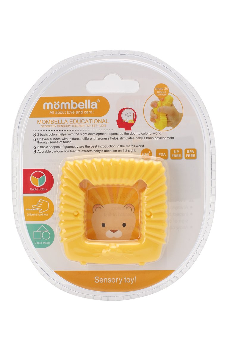 Детского прорезыватель MOMBELLA желтого цвета, арт. P8072-1 | Фото 1 (Игрушки: Малыши - прорезыватели; Нос: Не проставлено; Региональные ограничения белый список (Axapta Mercury): Не проставлено)
