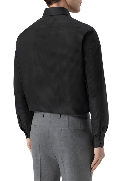 Хлопковая сорочка ZILLI черного цвета по цене 97250 руб., арт. TUXA01M010004211U, фото 4 Хлопковая сорочка ZILLI, арт. TUXA01M010004211U, фото 4