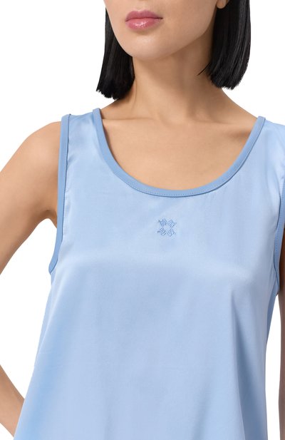 Атласный топ MAX AND MOI голубого цвета по цене 27200 руб., арт. E25TAILA, фото 5 Атласный топ MAX AND MOI, арт. E25TAILA, фото 5