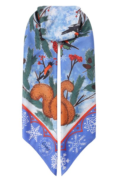 Женский шелковая шаль зимний лес GOURJI, арт. 91133437/41108