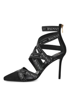 Женские замшевые туфли couture 95 BALMAIN черного цвета, арт. EN1UH092/TKWB | Фото 4 (Подошва: Плоская; Материал внутренний: Натуральная кожа; Материал внешний: Натуральная кожа; Каблук высота: Высокий; Каблук тип: Шпилька)