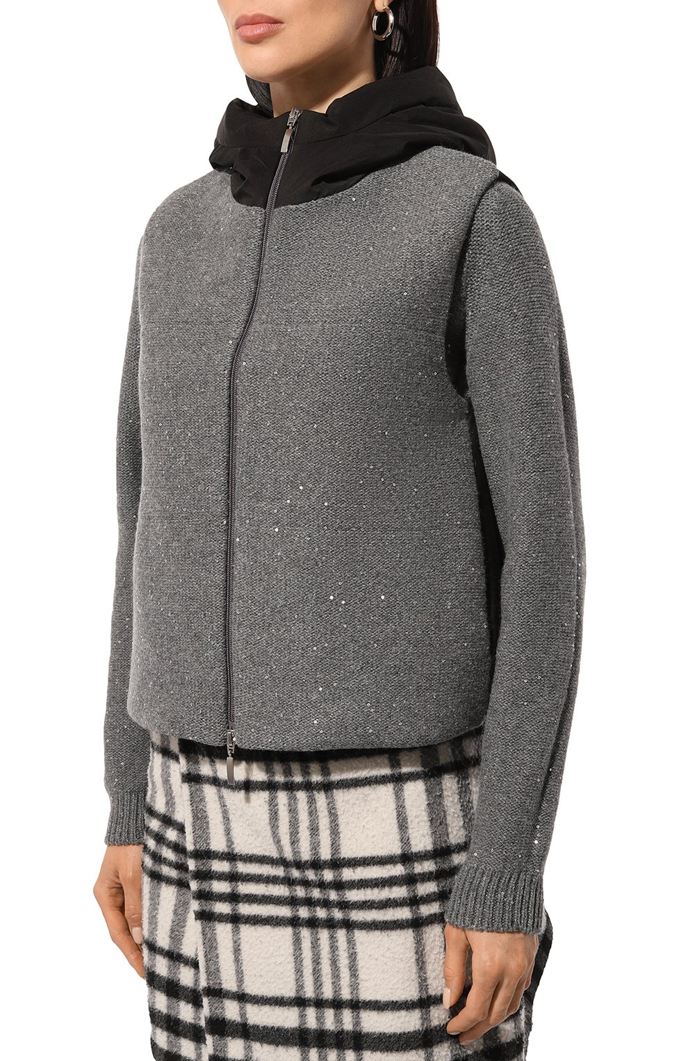 Комбинированный жилет GRAN SASSO серого цвета по цене 69350 руб., арт. 78253/69353, фото 3 Комбинированный жилет GRAN SASSO, арт. 78253/69353, фото 3