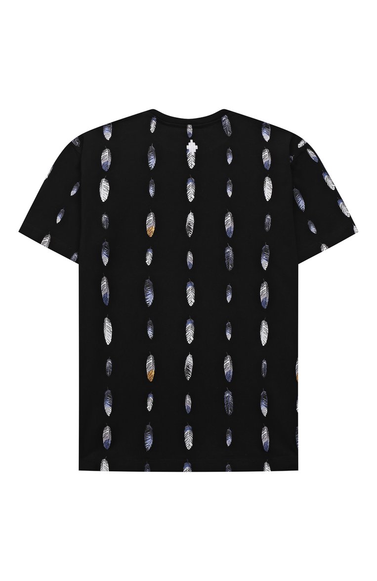 Детская хлопковая футболка MARCELO BURLON KIDS OF MILAN черного цвета, арт. CBAA002F21JER004 | Фото 2 (Материал внешний: Хлопок; Рукава: Короткие; Мальчики Кросс-КТ: Футболка-одежда; Материал сплава: Проставлено; Драгоценные камни: Проставлено; Ростовка одежда: 10 - 11 лет | 140 - 146см, 12 лет | 152 см, 8 лет | 128 см)