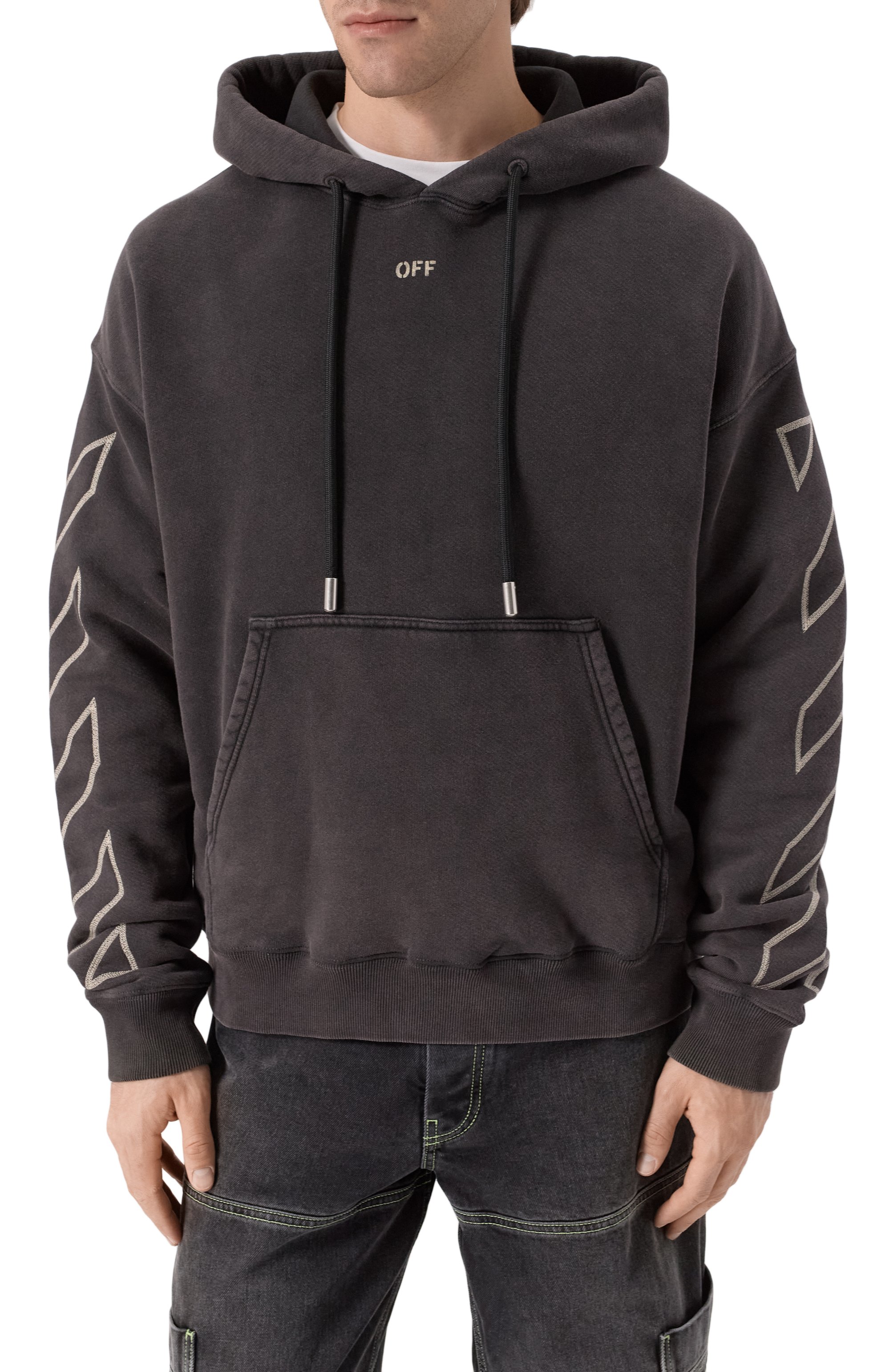 Хлопковое худи OFF-WHITE, арт. 0MBB085S25FLE00P, фото 3