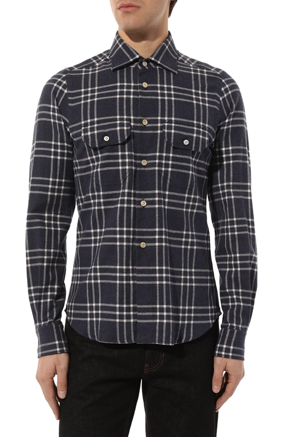 Хлопковая рубашка KITON, арт. UCWMH0864902, фото 3