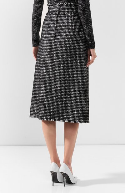 Юбка из смеси шерсти и шелка DOLCE & GABBANA серого цвета по цене 125000 руб., арт. F4BMST/FMMEZ, фото 4 Юбка из смеси шерсти и шелка DOLCE & GABBANA, арт. F4BMST/FMMEZ, фото 4