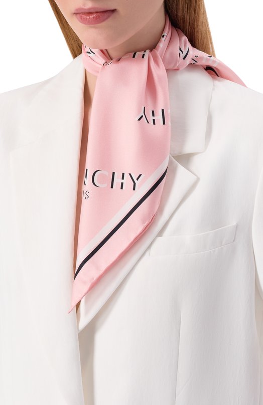 Шелковый платок Givenchy 710009347 Розовый  710009347 Фото 2