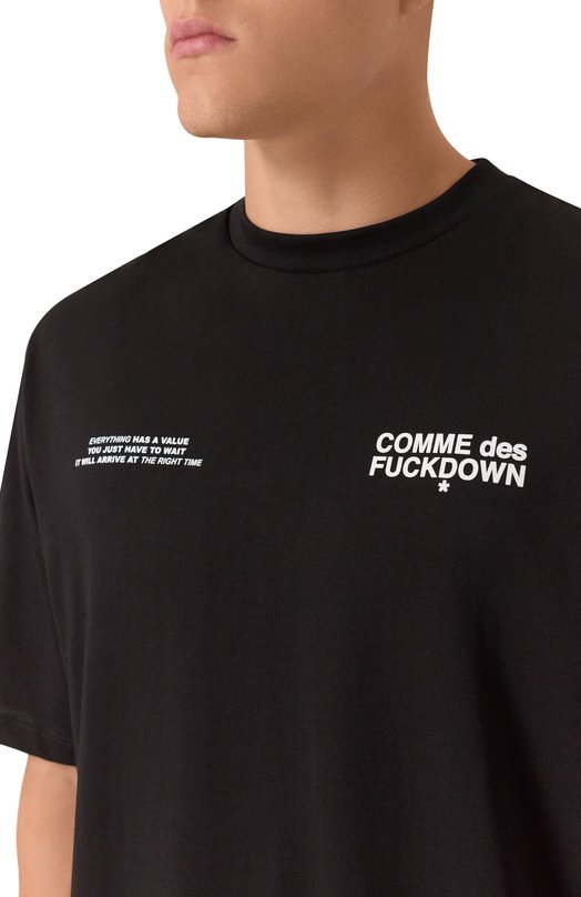 Хлопковая футболка Comme des Fuckdown CFABW01518 Чёрный  CFABW01518 Фото 5