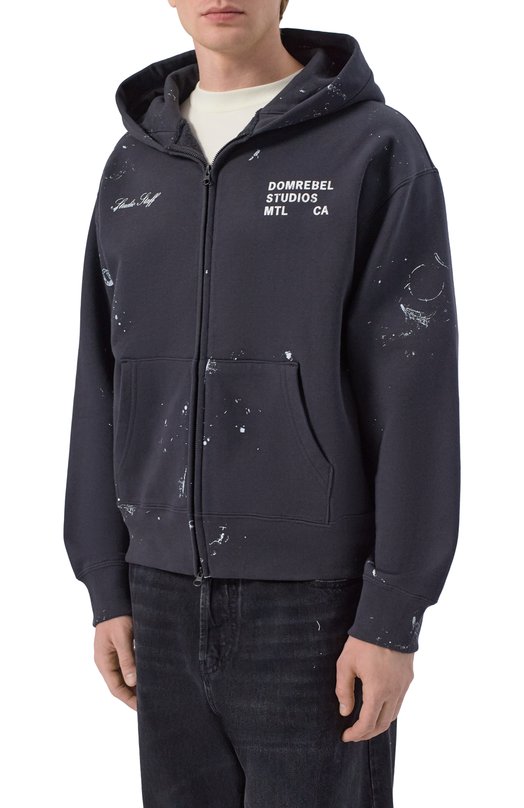 Хлопковая толстовка DOMREBEL M STAFF/ZIP H00DIE Серый  M STAFF/ZIP H00DIE Фото 3