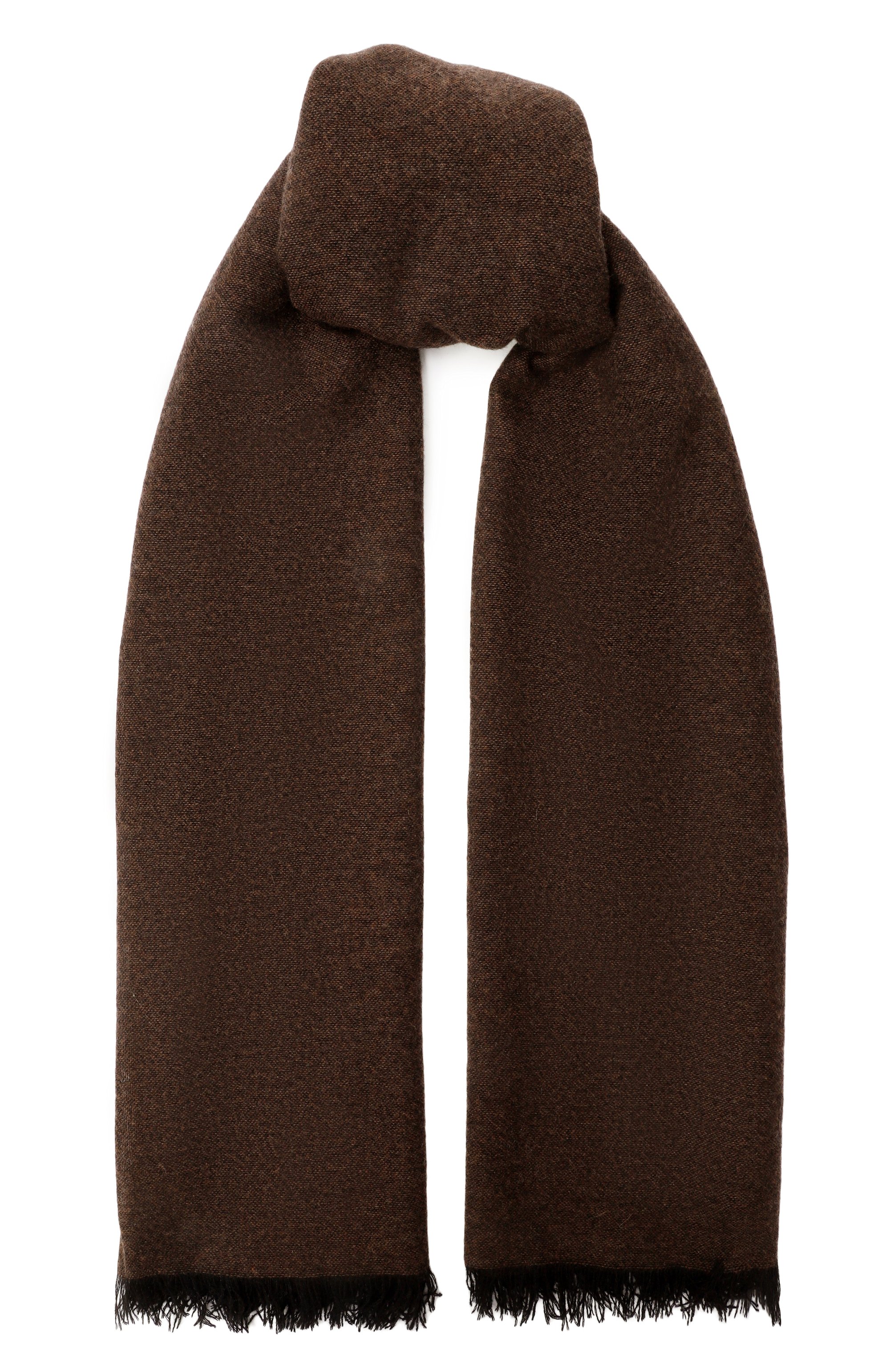 Кашемировый шарф KITON темно-коричневого цвета по цене 76700 руб., арт. USCIACK0255H12, фото 1 Кашемировый шарф KITON, арт. USCIACK0255H12, фото 1