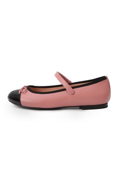 Детские кожаные балетки DOLCE & GABBANA темно-розового цвета, арт. D11273/A7924/37-39 | Фото 2 (Нос: Не проставлено; Материал внутренний: Натуральная кожа; Материал сплава: Проставлено; Материал внешний: Натуральная кожа)