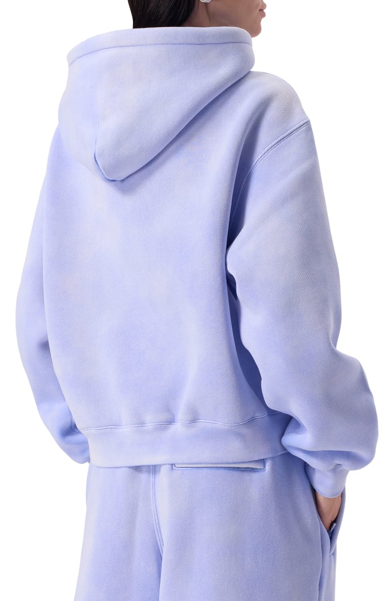 Женский хлопковое худи ALEXANDERWANG.T голубого цвета, арт. 4CC3242108 | Фото 4 (Материал сплава: Проставлено; Длина (для топов): Стандартные; Материал внешний: Хлопок; Рукава: Длинные; Драгоценные камни: Проставлено; Женское Кросс-КТ: Худи-одежда; Стили: Спорт-шик)