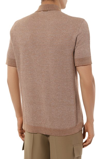 Поло из хлопка и льна ZEGNA, арт. UD372A7/D727, фото 4
