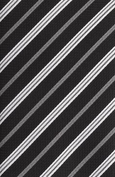 Мужской шелковый галстук EMPORIO ARMANI черного цвета, арт. EM001346/TE13714 | Фото 4 (Нос: Не проставлено; Материал: Шелк, Текстиль; Принт: С принтом)