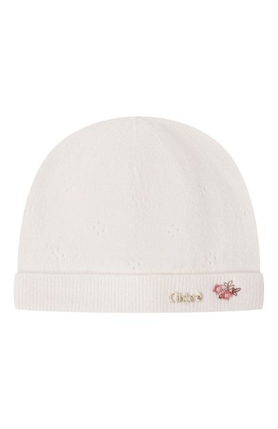Комплект из шапки и пинеток CHLOÉ молочного цвета по цене 27400 руб., арт. C21382, фото 2 Комплект из шапки и пинеток CHLOÉ, арт. C21382, фото 2
