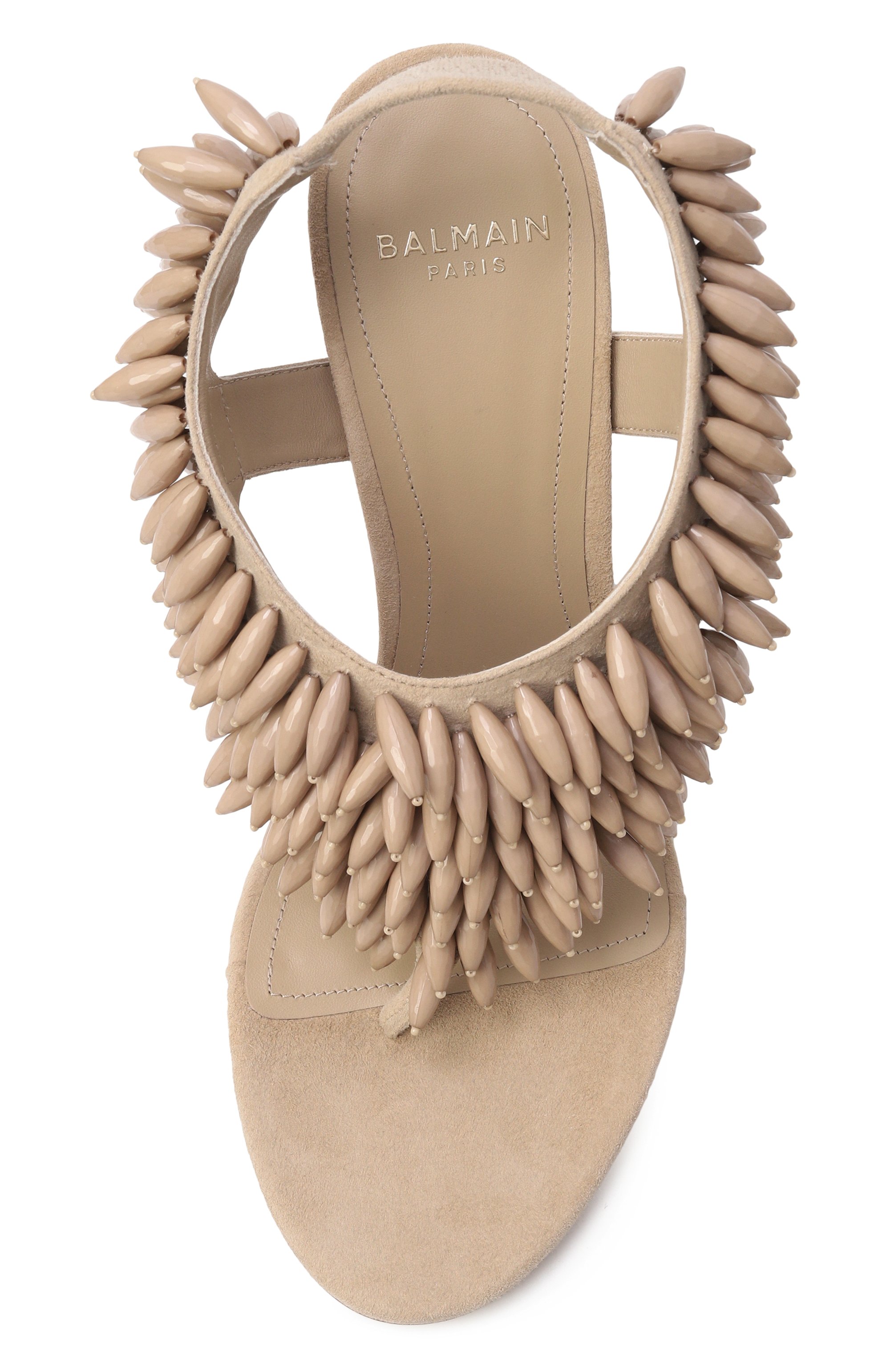 Замшевые босоножки no wedge 95 BALMAIN, арт. GN0UH233/ARBD, фото 6
