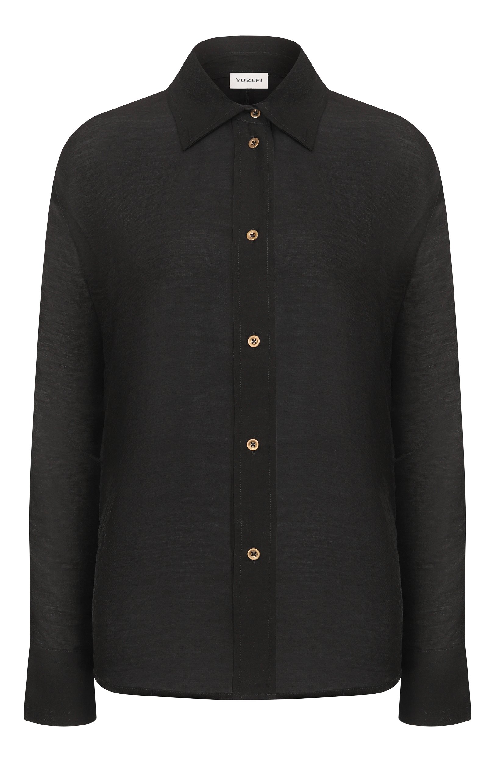 Рубашка YUZEFI черного цвета по цене 52950 руб., арт. HALEH-DRAPE BACK SHIRT, фото 1 Рубашка YUZEFI, арт. HALEH-DRAPE BACK SHIRT, фото 1