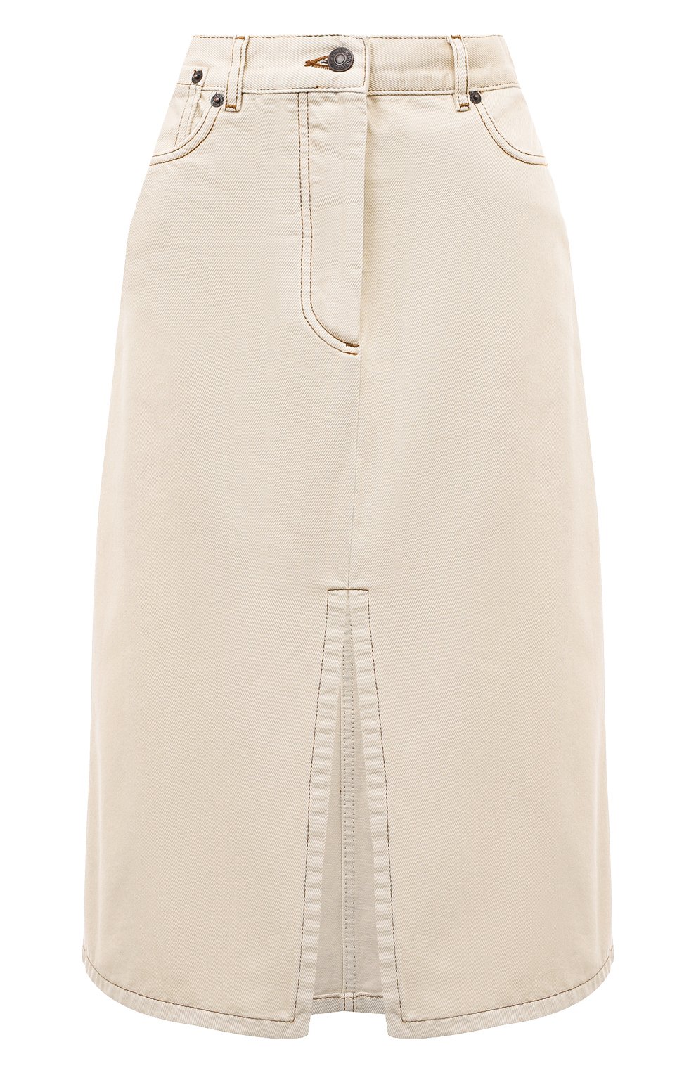 Джинсовая юбка DRIES VAN NOTEN кремового цвета по цене 44250 руб., арт. 232-010813-7434, фото 1 Джинсовая юбка DRIES VAN NOTEN, арт. 232-010813-7434, фото 1