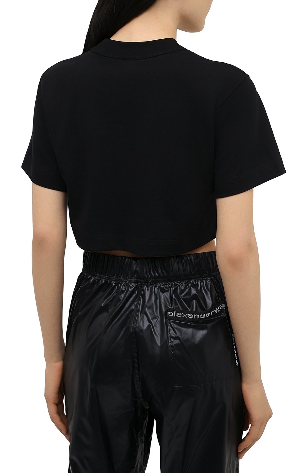 Хлопковая футболка ALEXANDER WANG черного цвета по цене 19950 руб., арт. 1CC2211002, фото 4 Хлопковая футболка ALEXANDER WANG, арт. 1CC2211002, фото 4