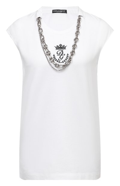 Женская хлопковая футболка DOLCE & GABBANA, арт. F8M37Z/G7XGB