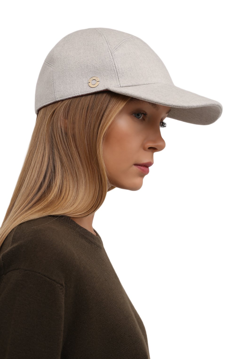 Кашемировая бейсболка LORO PIANA светло-серого цвета по цене 38300 руб., арт. FAF4494, фото 2 Кашемировая бейсболка LORO PIANA, арт. FAF4494, фото 2