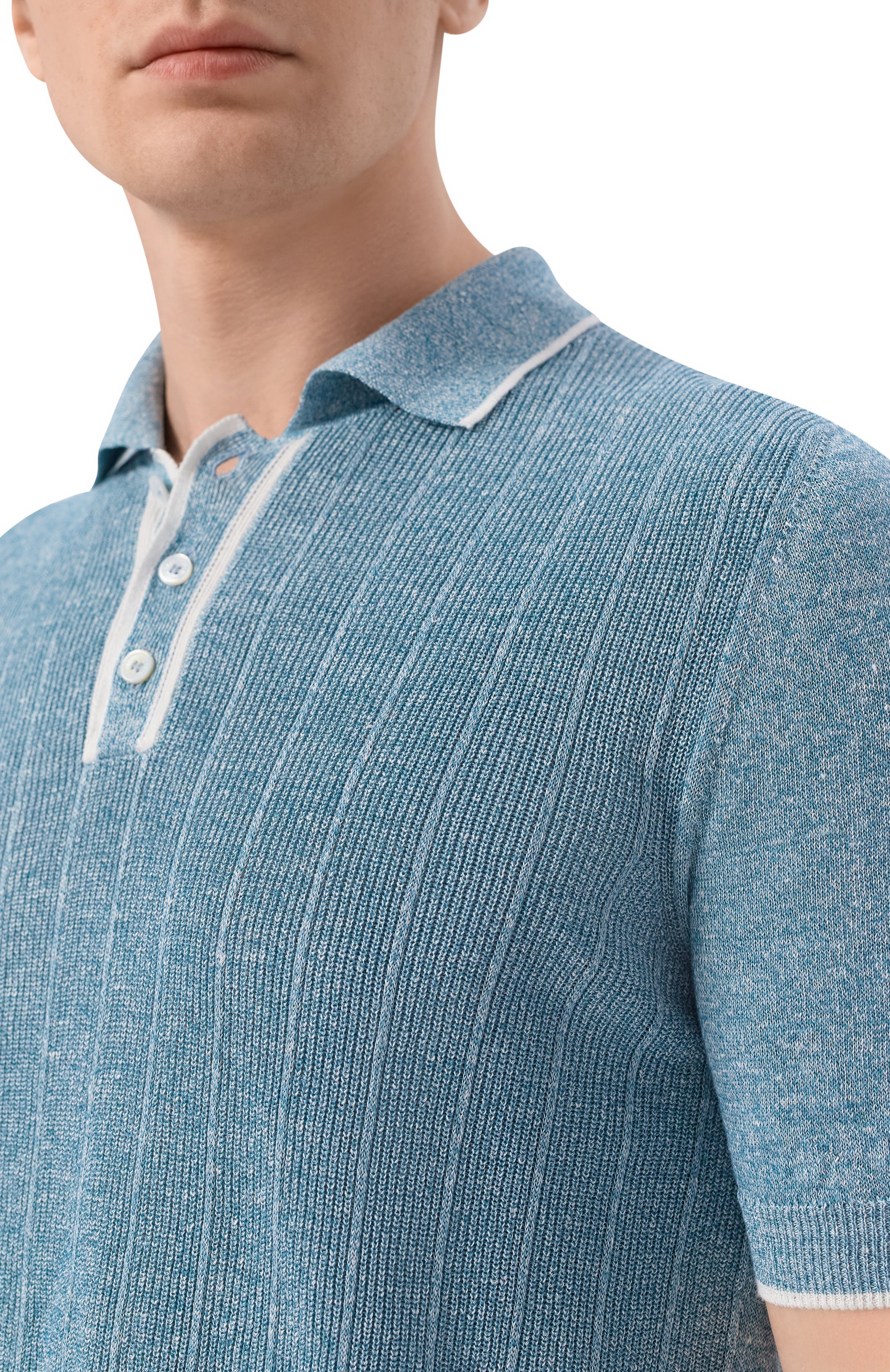 Поло изо льна и хлопка FEDELI, арт. MU005870/IRLANDA BIC, фото 5