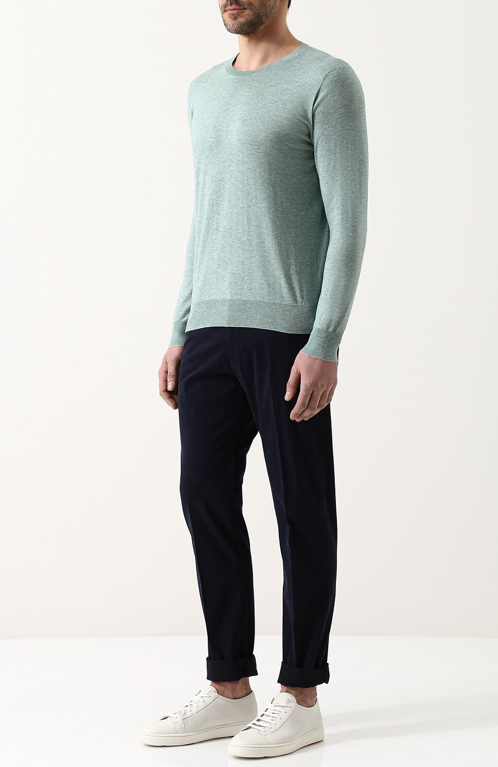 Джемпер тонкой вязки из смеси хлопка и кашемира FIORONI, арт. M14609A3, фото 2