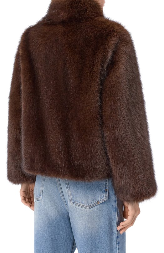 Шуба из экомеха Flashin FF26FB Коричневый  FF26FB Фото 4