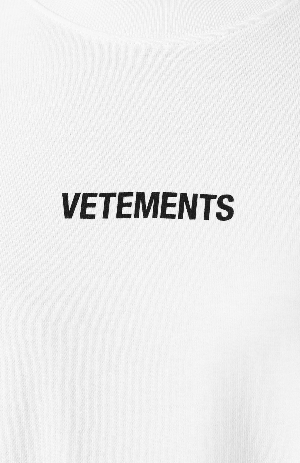Хлопковая футболка VETEMENTS белого цвета по цене 16450 руб., арт. UAH20TR611/W, фото 5 Хлопковая футболка VETEMENTS, арт. UAH20TR611/W, фото 5