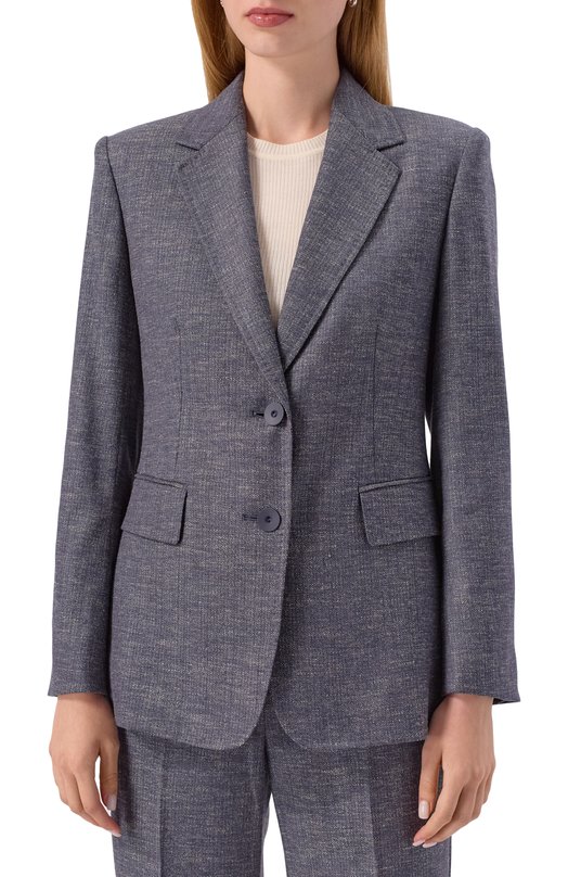 Жакет из шерсти и вискозы Max Mara Studio H0DEIDA Синий  H0DEIDA Фото 3