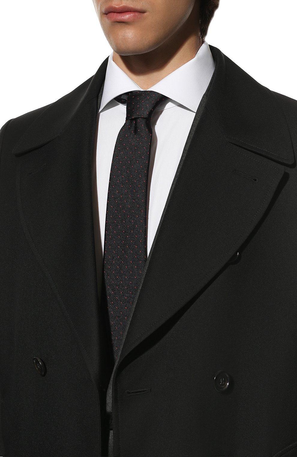 Шелковый галстук GIORGIO ARMANI темно-синего цвета по цене 18100 руб., арт. 360054/2F925, фото 2 Шелковый галстук GIORGIO ARMANI, арт. 360054/2F925, фото 2