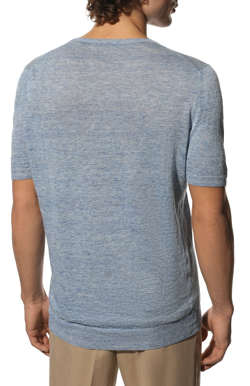 Льняной джемпер GRAN SASSO серо-голубого цвета по цене 19950 руб., арт. 57177/24801, фото 4 Льняной джемпер GRAN SASSO, арт. 57177/24801, фото 4