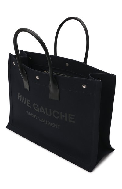 Текстильная сумка-шопер rive gauche large SAINT LAURENT темно-синего цвета по цене 133500 руб., арт. 509415/96N9E, фото 5 Текстильная сумка-шопер rive gauche large SAINT LAURENT, арт. 509415/96N9E, фото 5