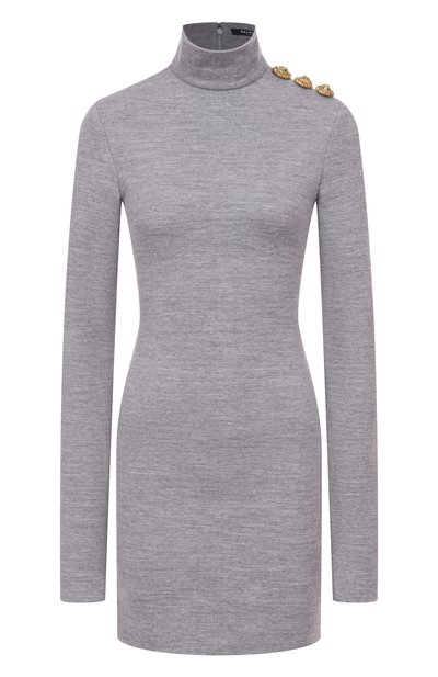 Женское платье из шерсти и хлопка BALMAIN, арт. FF0R8895/JL17