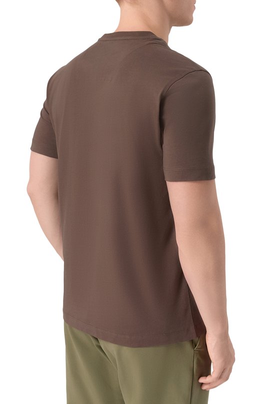 Хлопковая футболка Aeronautica Militare TS1580UJ00372_001 Коричневый  TS1580UJ00372_001 Фото 4