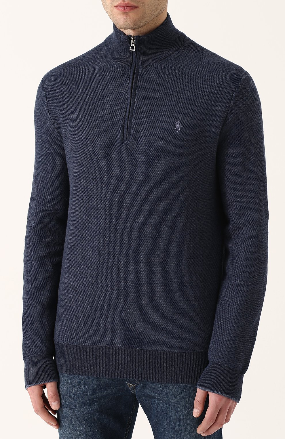 Хлопковый джемпер с воротником на молнии POLO RALPH LAUREN, арт. 710683936, фото 3