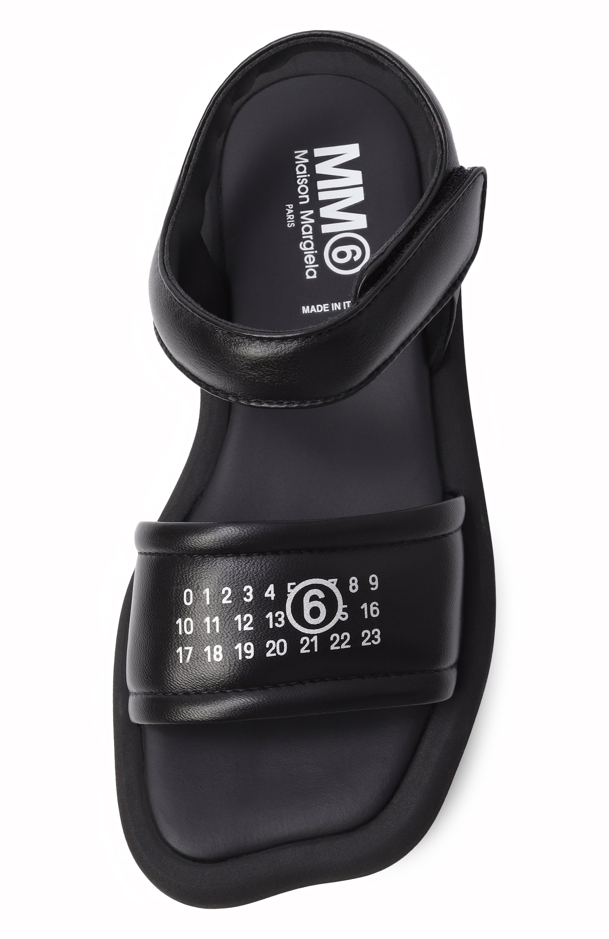 Кожаные сандалии MM6 черного цвета по цене 26750 руб., арт. 82390/VAR1_001, фото 4 Кожаные сандалии MM6, арт. 82390/VAR1_001, фото 4