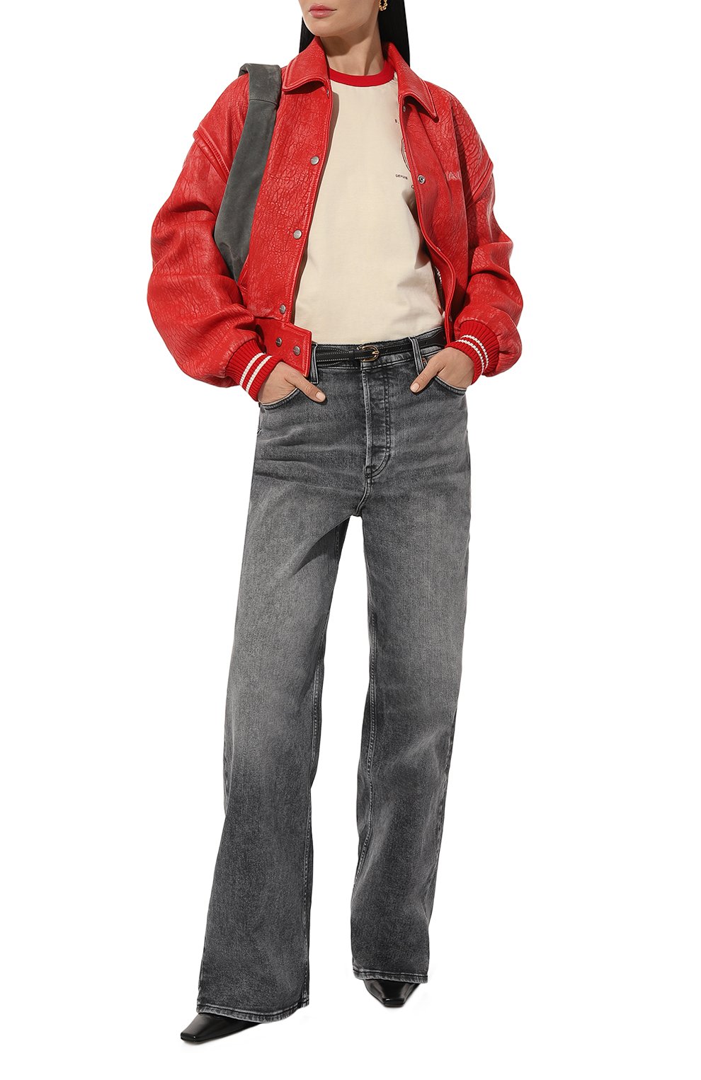 Хлопковая футболка ROKH молочного цвета по цене 19800 руб., арт. R24SF012/CT, фото 2 Хлопковая футболка ROKH, арт. R24SF012/CT, фото 2