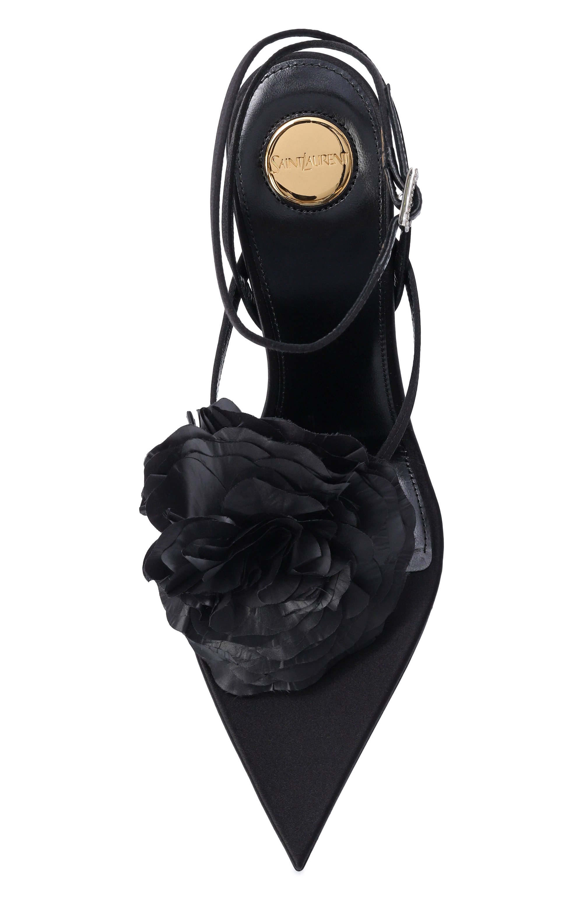 Атласные босоножки trianon 110 SAINT LAURENT, арт. 867338/9QNDA, фото 6