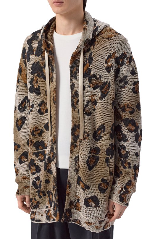 Хлопковый кардиган Laneus S6LAMAKH071 Леопардовый  S6LAMAKH071 Фото 3