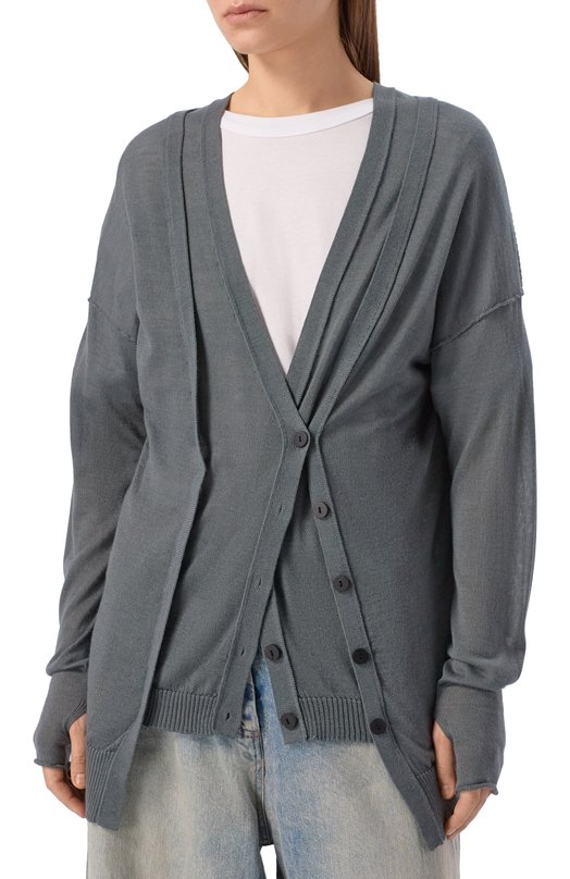 Кардиган из кашемира и шелка Isabel Benenato DK04F25 Серый  DK04F25 Фото 3