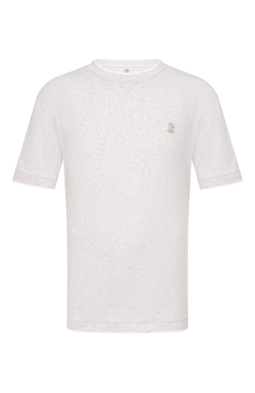 Хлопковая футболка Brunello Cucinelli M0B137451W Серый M0B137451W