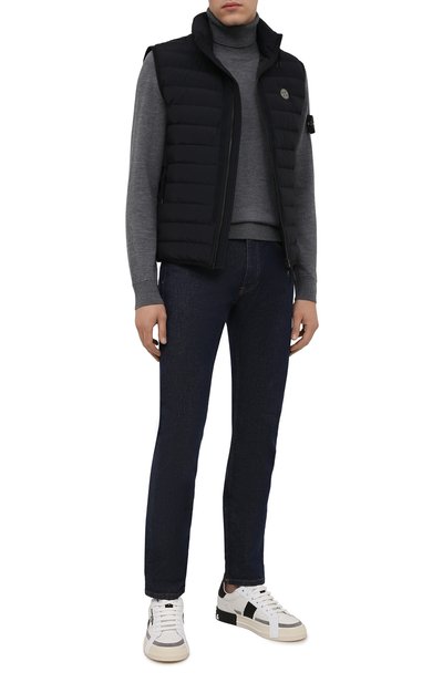 Пуховый жилет STONE ISLAND темно-синего цвета по цене 51900 руб., арт. 7515G0725, фото 2 Пуховый жилет STONE ISLAND, арт. 7515G0725, фото 2