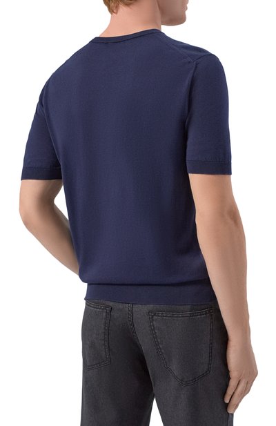 Хлопковый джемпер ANDREA CAMPAGNA темно-синего цвета по цене 28500 руб., арт. M5426-8055, фото 4 Хлопковый джемпер ANDREA CAMPAGNA, арт. M5426-8055, фото 4