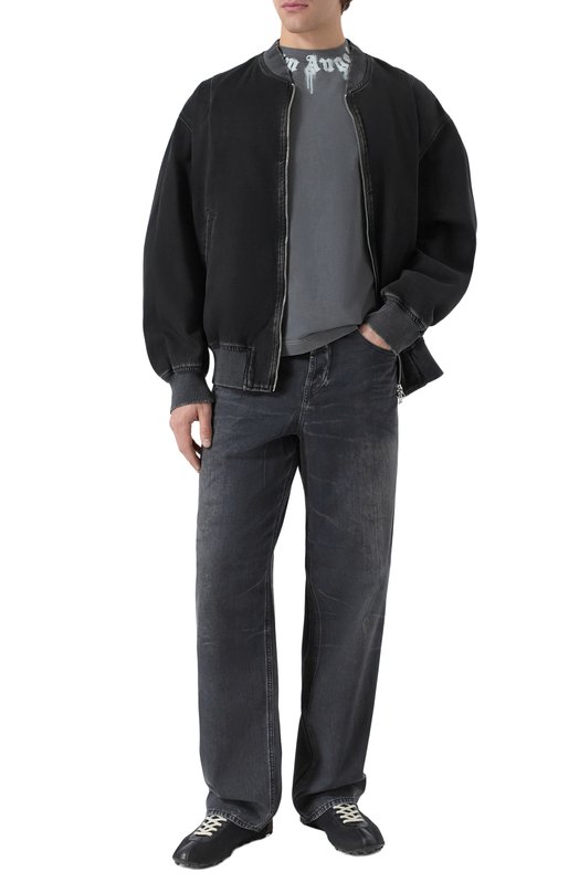 Хлопковая футболка Palm Angels PMAA109F25JER009 Серый  PMAA109F25JER009 Фото 2