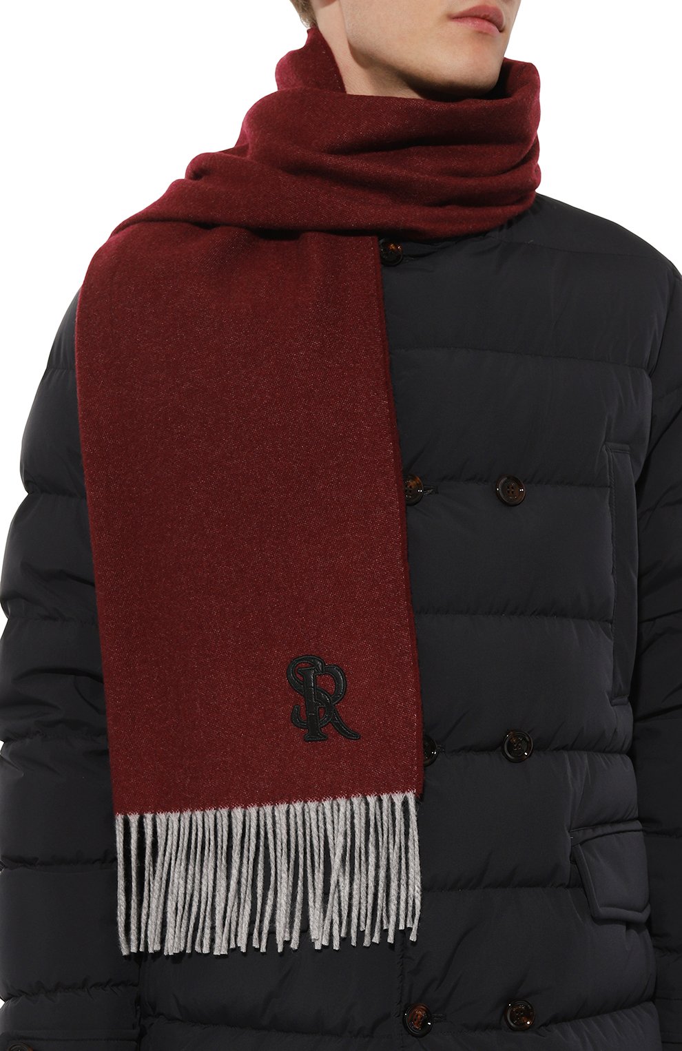 Кашемировый шарф с отделкой из кожи крокодила STEFANO RICCI, арт. MWA0300030/6853, фото 2