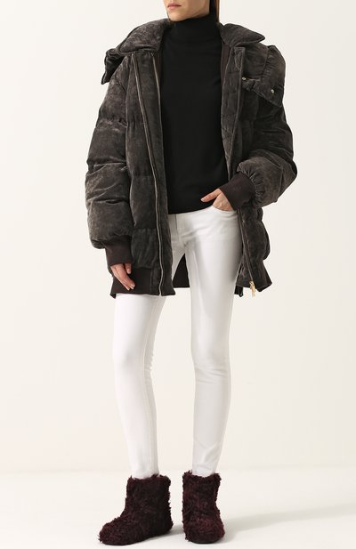 Вязаные сапоги с внутренней отделкой из овчины MIU MIU бордового цвета по цене 38450 руб., арт. 5T216B/3K2Q, фото 2 Вязаные сапоги с внутренней отделкой из овчины MIU MIU, арт. 5T216B/3K2Q, фото 2